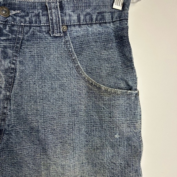 Y2K PACO Jean Company Men 32X12 Blue Denim Cargo Shorts Denim Skater Street Wear - Picture 3 of 16